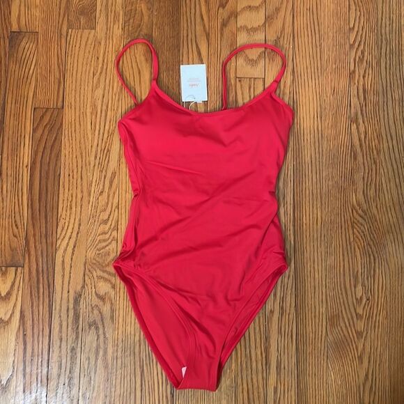 Andie The‎ Amalfi One Piece Swimsuit Red Cherry size L Large NWT minimalist - Picture 4 of 7
